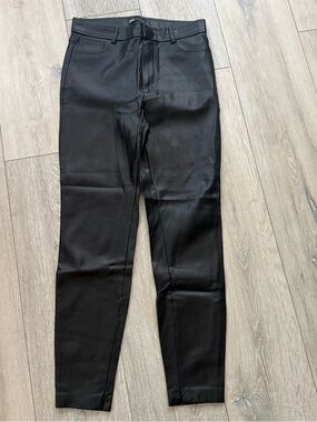 Zara Black Faux Leather Pants size M